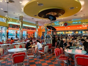 Inside of a retro restaurant