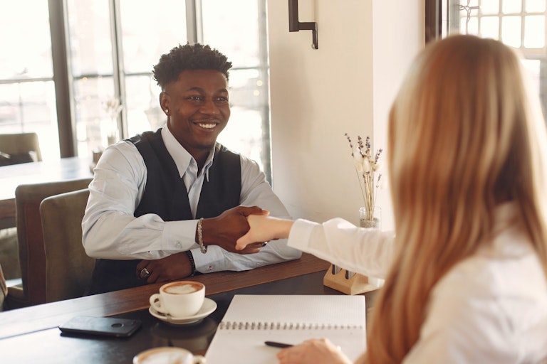 job interview man and woman