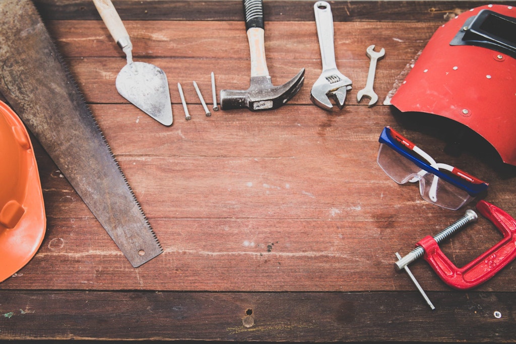 Tools on a woolboard